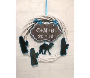 Stickserie - Weihnachtskrippe Silhouette inkl. Kugeln